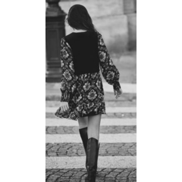 ZARA PRINTED DRESS WITH VEST - Picture 3 of 8